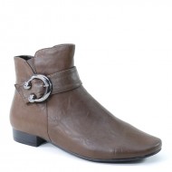 New Brieten Women Belt Low Heel Brown Ankle Boots