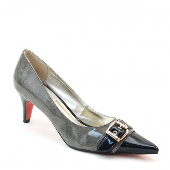 Brieten Women's Pointed Toe Buckle Kitten Heel