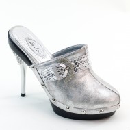 Brand New Studded Buckle Belt High Heel Mules Shoes