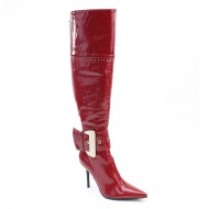 New Brieten Women's Rhinestone Ankle Buckle High Heel Kneel High Dress Boots