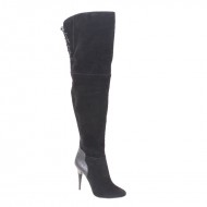 New Brieten Women's Lace up High Heel Thigh High Dress Boots
