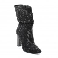 Brieten Women's Chunky Block Heel Ankle Boots High Heel Ankle Pointed Toe Boots
