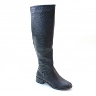 New Brieten Women's Crocodile Knee High Low Heel Comfort Long Boots