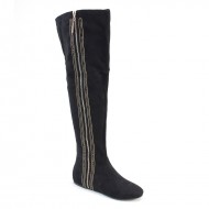 Brand New Brieten Woman's Tight Stripe Flat Kneel High Boots