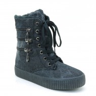 New Brieten Women's Canvas Sneaker Lace Up Boots