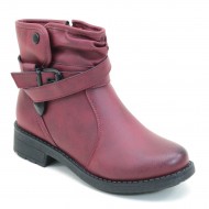 New Brieten Women's Buckle Flat Ankle Casual Boots