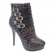 Brand New Brieten Women's Multi belt Stiletto Short Boots