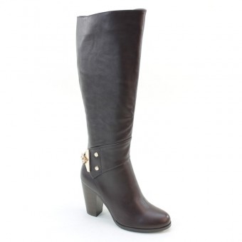 Brand New Brieten Women's Chunky heel Rivet Long Boots (6.5, Camel)