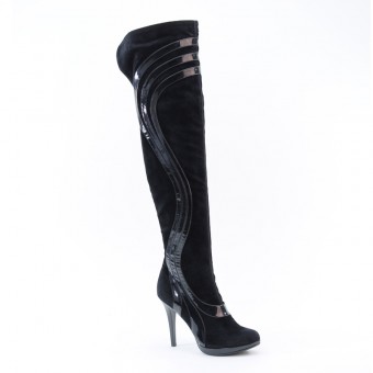 New Brieten Women's Stiletto Heel Platform Thigh High Dress Boots