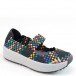 New Brieten Women's Woven Checkered Thick Soled Instep Strap Elastic Comfort Shoes