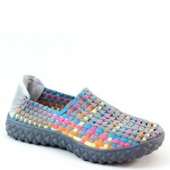 Brieten Brand New Woman's Thick Soled Woven Checkered Elastic Shoes (5.5 B(M) US)