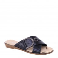 New Brieten Women's Rhinestones Buckle Comfort Flat Slippers Slide Sandals