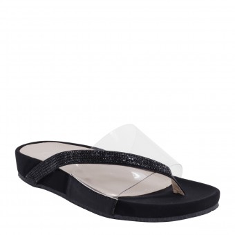 Brieten Women's Flat Sandals Slippers Clear Transparent Low Heel Clip toe Sandal