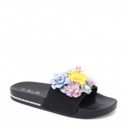 New Brieten Women's Flower Comfort Flat Slide Sandals