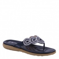 Brieten Women's Rhinestones Decor Comfort Casual Thong Flat Flip Flops Sandals
