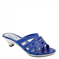 Brand New Lady Rhinestone Strappy Low Heel Slip on Slides
