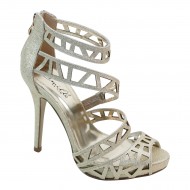 New Brieten Women's Cut-out Strappy Peep Toe Ankle Strap Back Zipper High Heel Dress Party Sandals