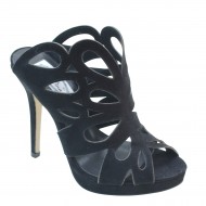 New Brieten Women's Cut-out Flower Peep Toe High Heel Platform Slingback Dress Party Slide Sandals