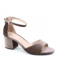 New Brieten Women's Velvet Ankle Strap Chunky Low Heel Dress Saandals