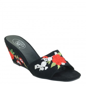 New Brieten Women's Embroidery Wedge Sandals