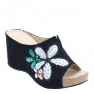 New Brieten Women's Embroidery Platform Wedge Sandals