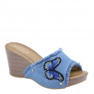 New Brieten Women's Embroidery Butterfly Platform Wedge Sandals