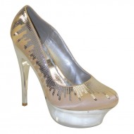 Women's High Heel Platform Evening Champagne shoes