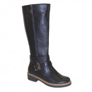 Brand New Brieten Solid Buckle Zip Low Heel Combat Military Boots