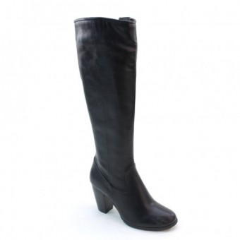 New Brieten Women's Zipper Low Chunky Heel Knee High Boots