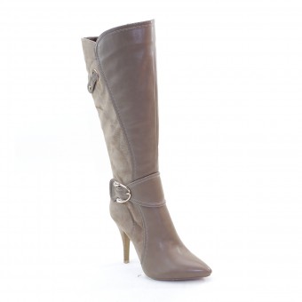 New Brieten Women's Zipper Pointy Toe High Heel Knee High Dress Boots