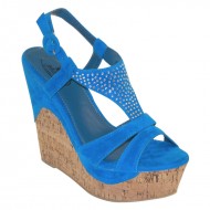 Brand New Lady Studded Stappy Wedge Platform Slingbacks
