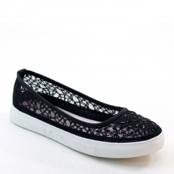Brand New Brieten Women's Hollow Flower Mesh  White Thick Sole Flat Comfort Shoes