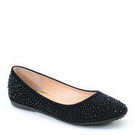 Women's Rhinestones Cute Comfort Flat Black Wedding Shoes